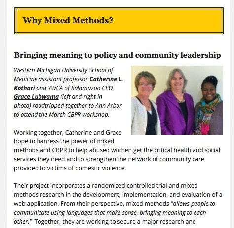 From a recent email newsletter from the Michigan Mixed Methods program